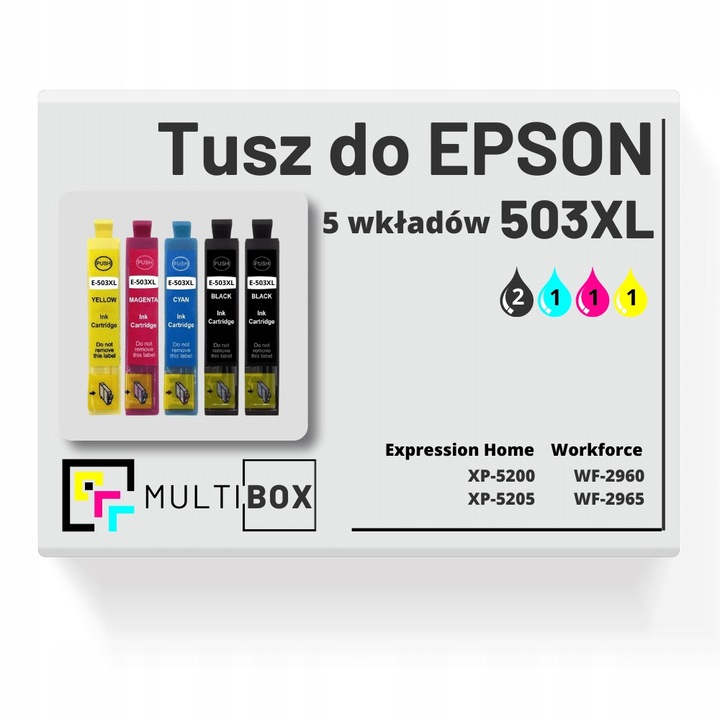 Multibox 503XL tintapatron készlet, 5 darab, fekete, cián, magenta, sárga