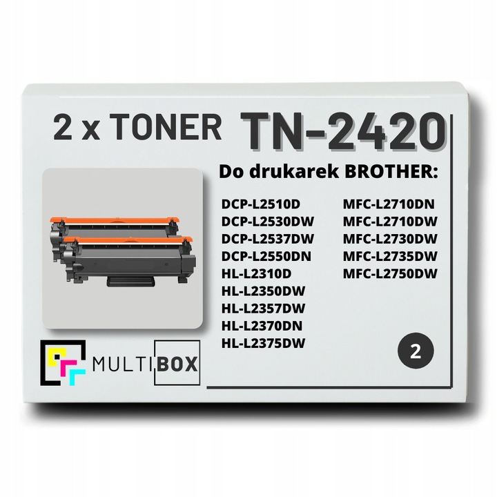 Set 2 tonere Multibox TN-2420, 3000 oldal, fekete, Brother nyomtatókhoz