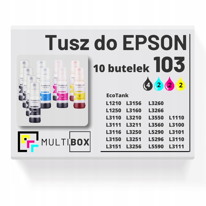 10 db 103 Multibox tintapatron készlet, 4x fekete, 2x kék, 2x magenta, 2x sárga, EPSON nyomtatókhoz