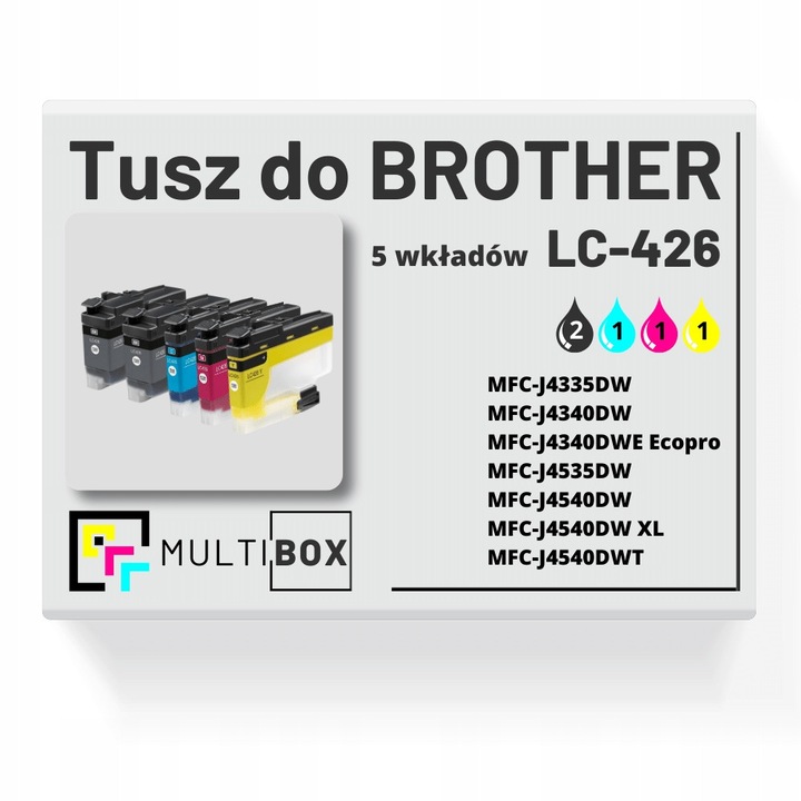 Multibox LC-426 CMYK tintapatron készlet, 5 darab, fekete, cián, magenta, sárga