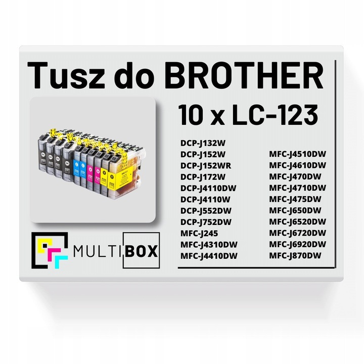 LC-123 Multibox tintapatron készlet, 10 darab, cián, magenta, sárga, fekete, 4x19ml + 6x15ml
