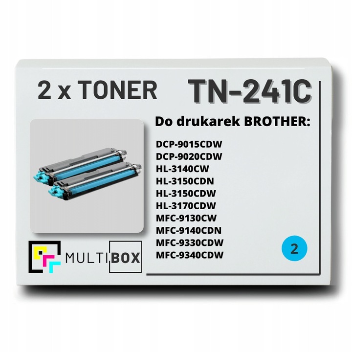 2 db TN-241C Multibox toner készlet, cián, 2 x 1400 oldal, Brother DCP, HL, MFC nyomtatókhoz