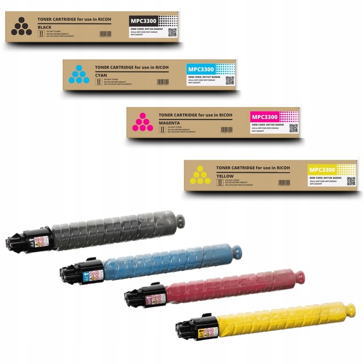 4 darabos Multibox toner készlet Ricoh MPC3300 CMYK-hoz, 1 x fekete, 1 x kék, 1 x magenta, 1 x sárga