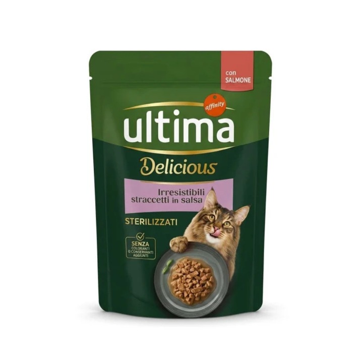 Hrana umeda Ultima, Somon, pentru Pisici sterilizate, 85 g