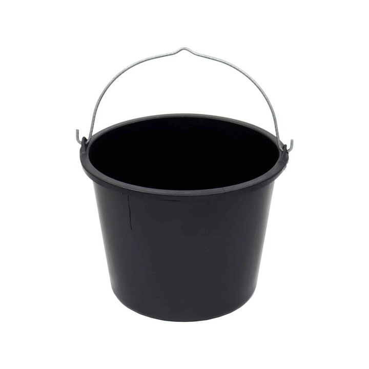 Galeata uz casnic 12L din plastic cu maner metalic, rezistenta si flexibila
