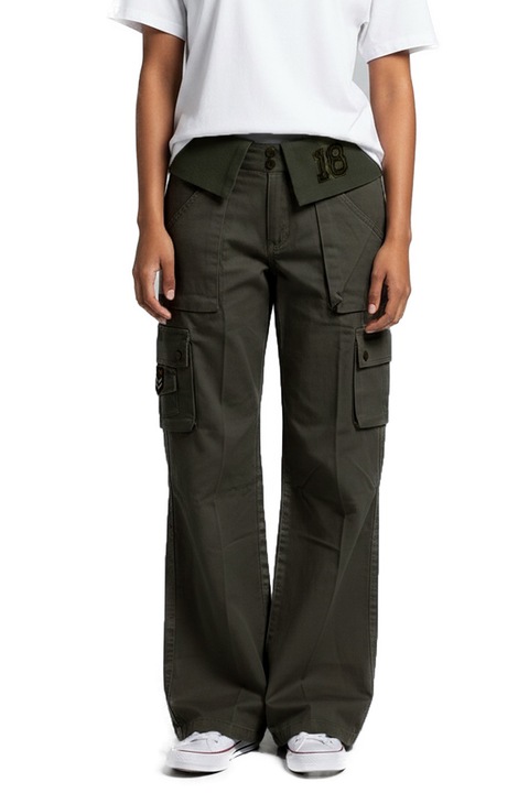 Pantaloni cargo de damă JUP Authentic Style 7809449-DK-M 16037-ROC-10, Picior lat, Bumbac, M, Gri închis