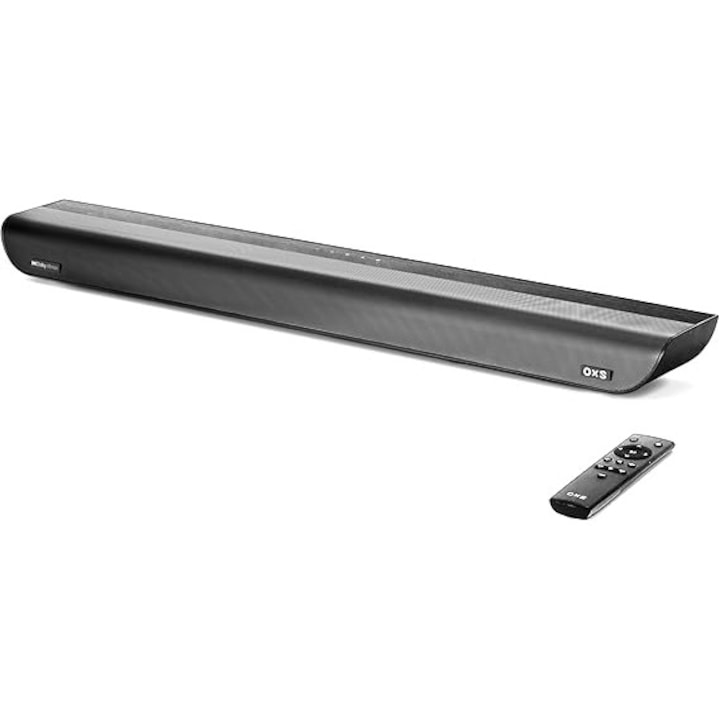 OXS S5 – soundbar 3.1.2 canale cu Dolby Atmos, subwoofer integrat, bas flexibil, imbunatatire a dialogului, Bluetooth 5.0 si conectivitate HDMI eARC, 5 moduri EQ, suport 4K HDR passthrough, sistem audio pentru home cinema