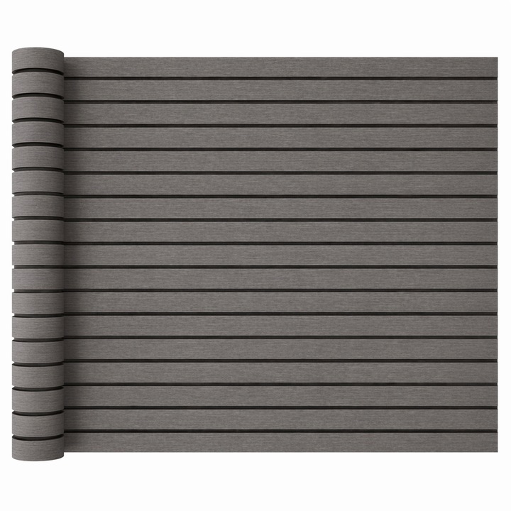 ZMR rugalmas PVC lécezett panel, antracitszürke fekete résekkel, 60x300cm, 3mm vastag, öntapadós