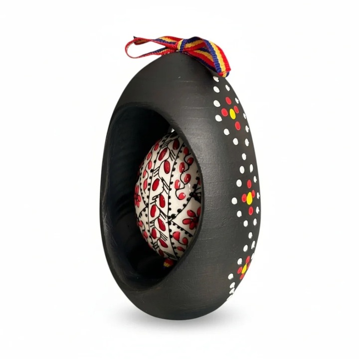 Ou incondeiat cu suport ceramic – cadou unic handmade, piesa unicat, decor interior, 14 cm
