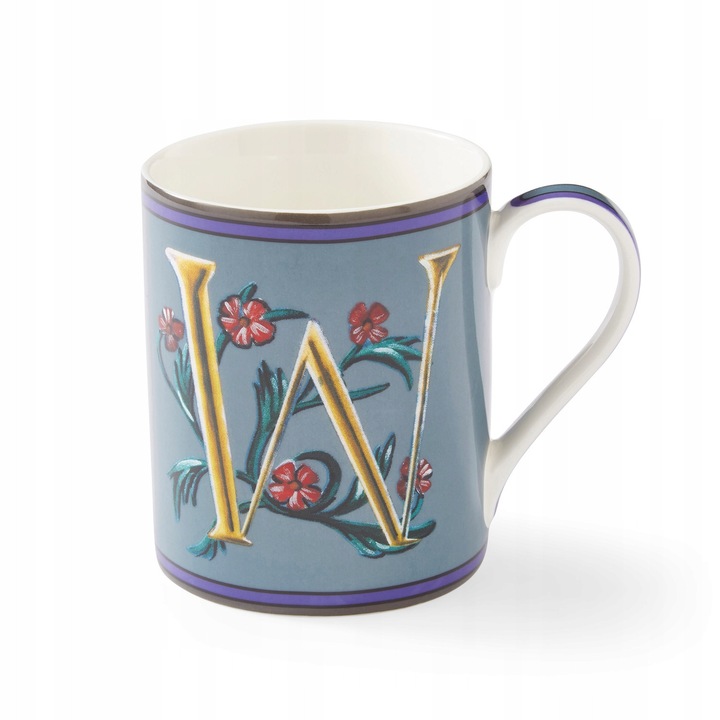 Spode Kit Kemp Alphabet bögre 340ml, alfabetikus díszítéssel, porcelán, sokszínű