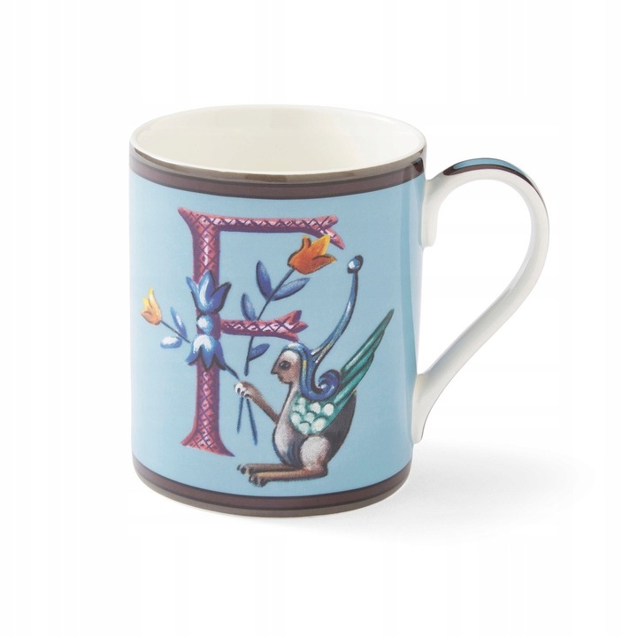Spode Kit Kemp bögre 340ml, ábécé díszítéssel, porcelán, kék
