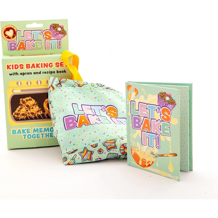 Set panificație copii, Let's Bake It, Plastic, multicolor, cu carte de rețete, sort inclus, 5 ani