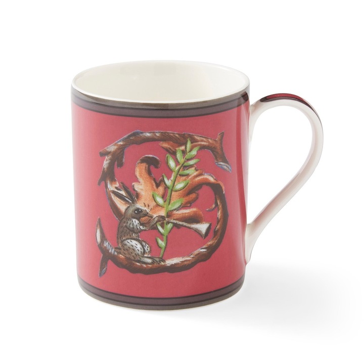 Spode Kit Kemp bögre 340ml, ábécé mintával, porcelán, piros