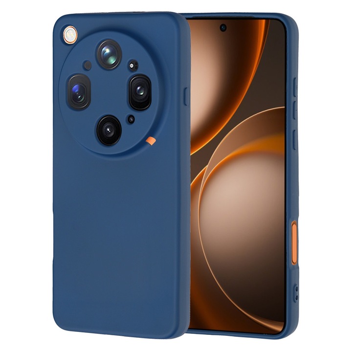 Oppo Find X9 Ultra folyékony szilikon tok, vékony, mikroszálas béléssel, ujjlenyomatmentes, kamera védelemmel, sötétkék