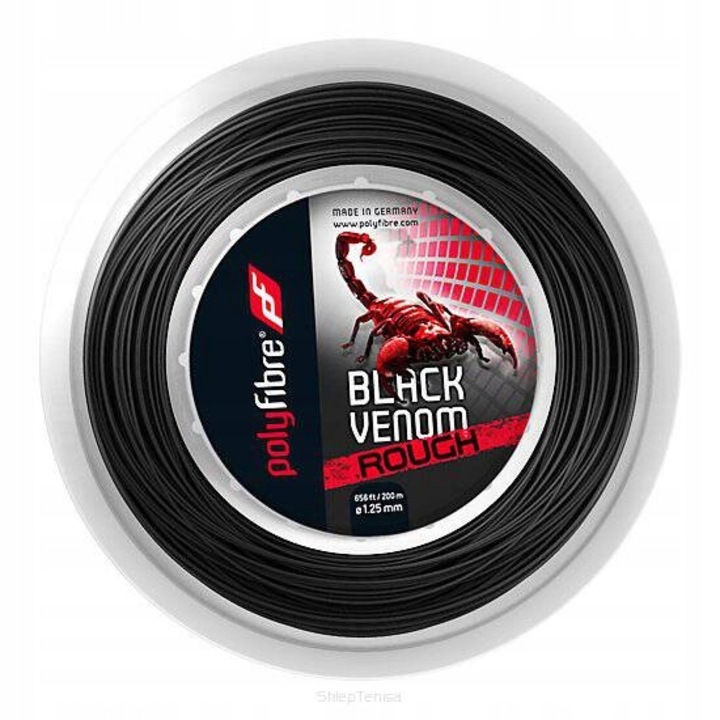 Polyfibre Black Venom Rough 1.25 tenisz húr, 200m, fekete