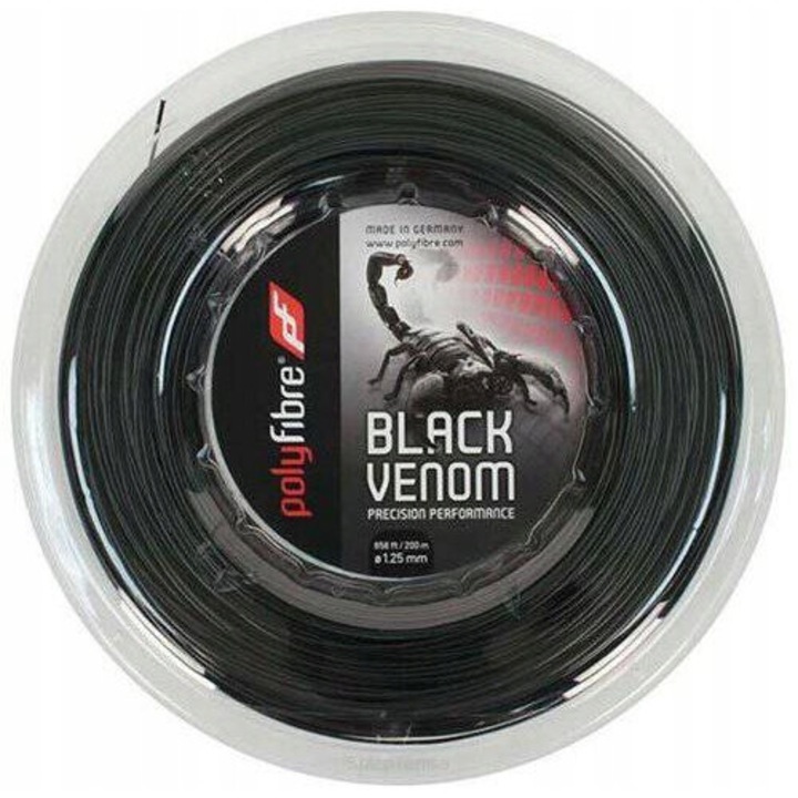 Black Venom tenisz húr 1.25, 200m, fekete