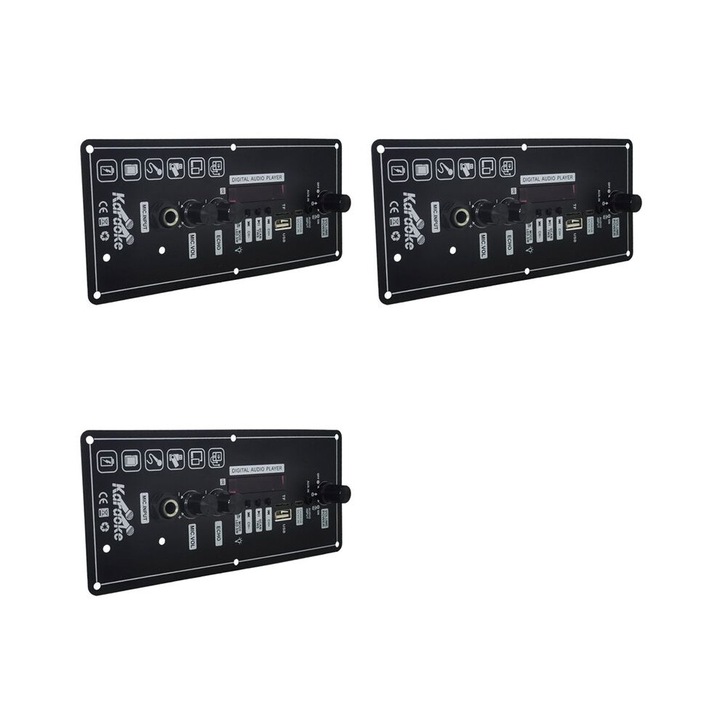 3 db 15W-os audio erősítő szett, fekete, karaoke-hoz, FM funkcióval és Bluetooth-tal