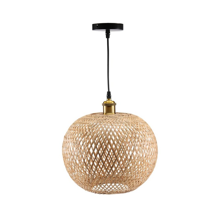 Lustra din bambus impletit, design retro, 30cm, set de 1 buc.