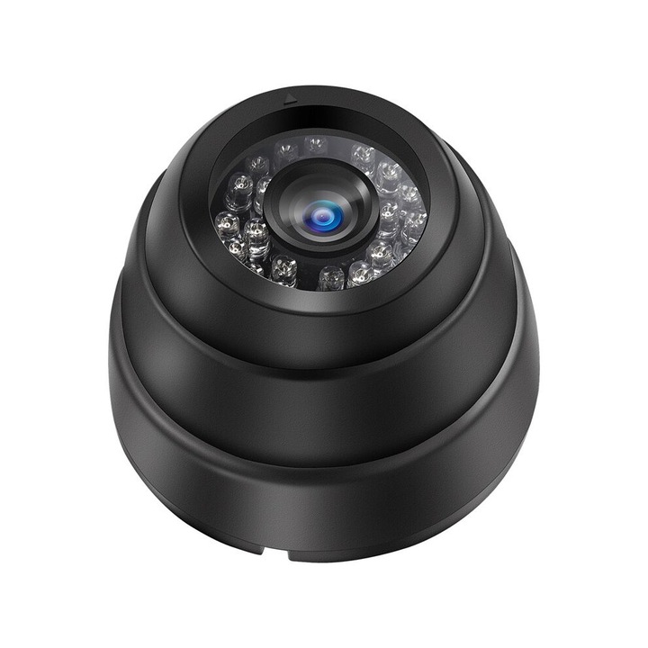 Куполна HD камера за наблюдение 800TVL, черна, 100x100x95mm, комплект 1 брой