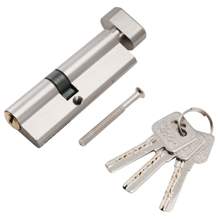 Broaste si yale, cilindru de inchidere din cupru 80mm, set pentru usi interioare, design elegant, culoare cupru