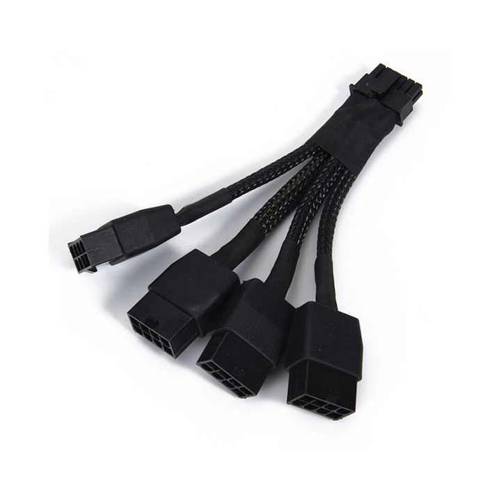 Cablu adaptor 4x8-Pin la 16-Pin PCI-E 5.0, 12VHPWR, 18AWG, negru
