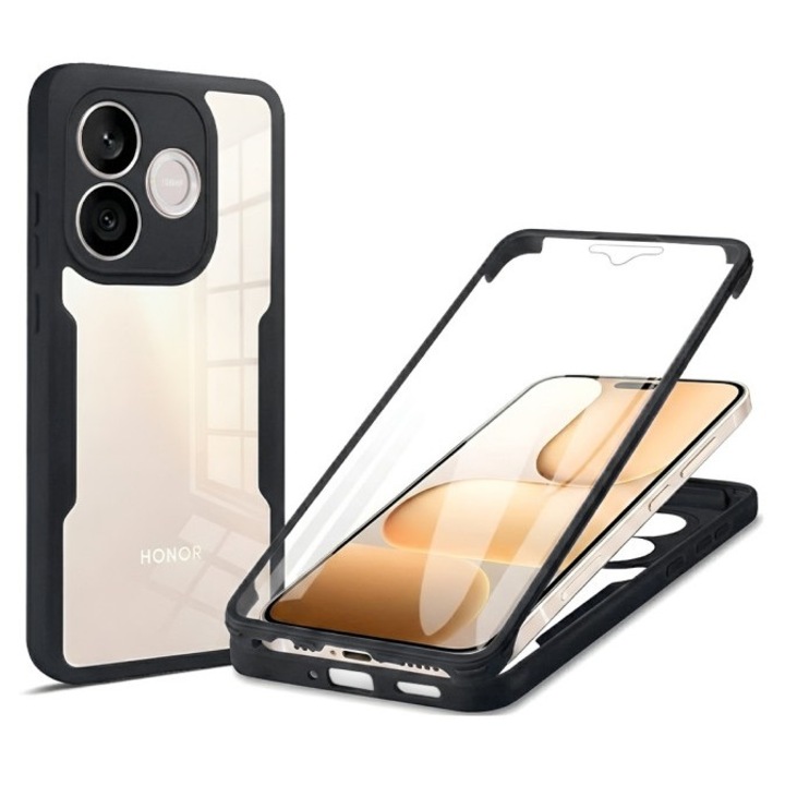Husa Compatibila Cu Honor 600 LITE, 360 Grade Protectie Fata / Spate Upzz® ColorVerse - Negru