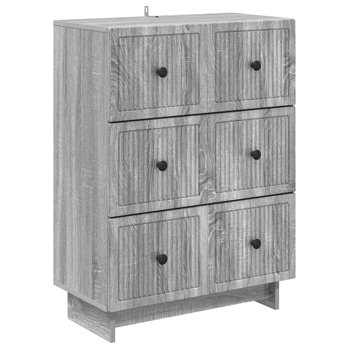 Dulap cu sertare Sonoma gri 66 x 34 vidaXL, 5 x 90 cm Lemn prelucrat