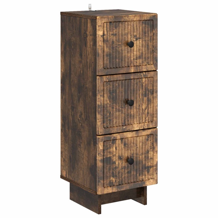 Dulap cu sertare Stejar fumuriu 33 x 34 vidaXL, 5 x 90 cm