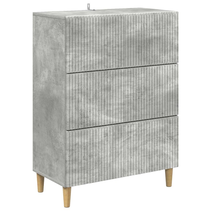 Dulap cu sertare Gri Beton 66 x 34 vidaXL, 5 x 90 cm Lemn prelucrat