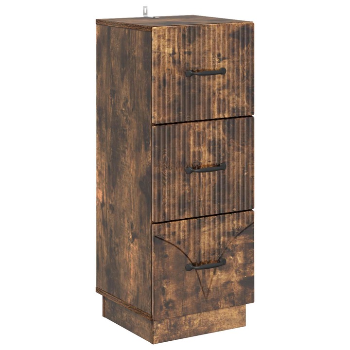 vidaXL Fiókos szekrény Füstös Tölgy 33 x 34, 5 x 87 cm Szerelt Fa 895310