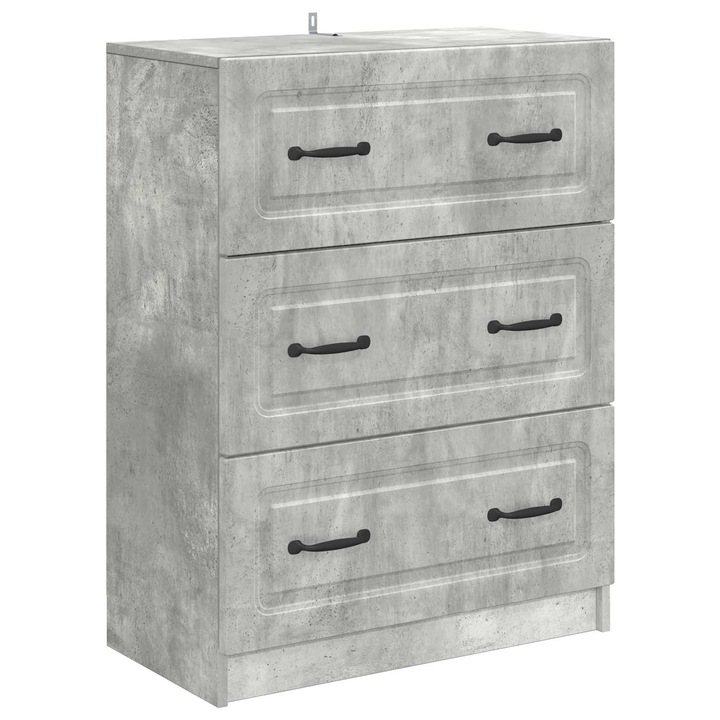 vidaXL Fiókos szekrény Betonszürke 66 x 34, 5 x 87 cm Szerelt Fa 895758