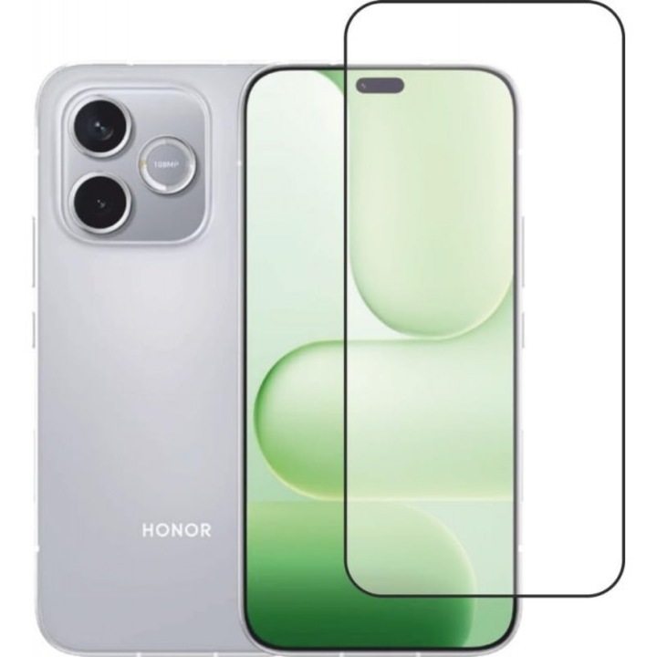Folie Sticla Securizata Upzz® Compatibila Cu Honor 600 Lite, Full Cover, Full Glue, Rama Negru