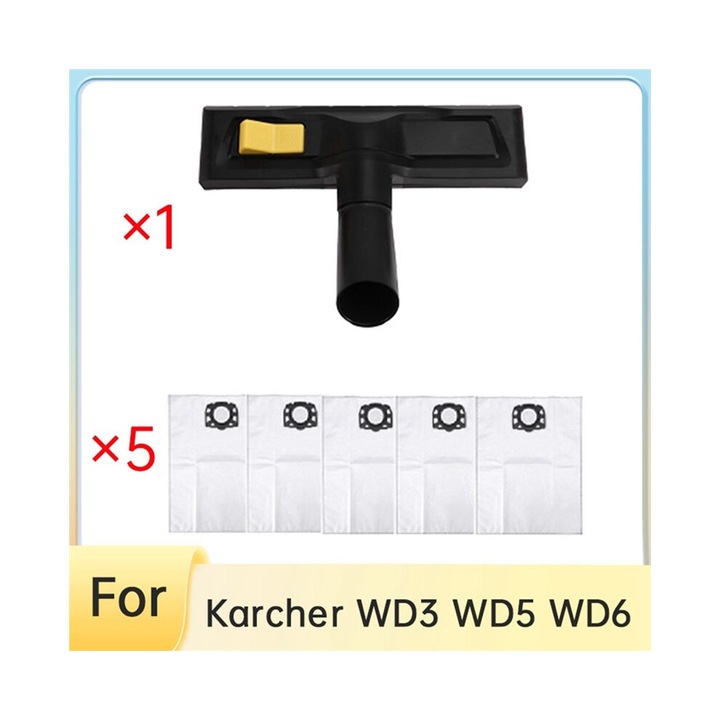 Perie de inlocuire pentru aspiratoare WD4, WD5, WD6, set cu 5 saci de praf, plastic, multicolor