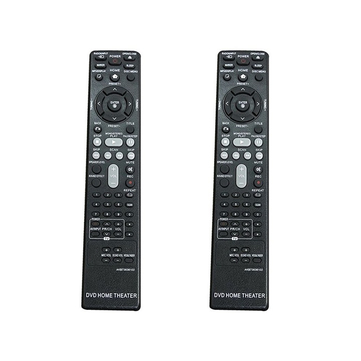 2 db DVD házimozi távirányító készlet AKB73636102, 3 csatornás, 22x5x2cm, fekete