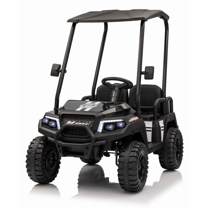 Masinuta electrica pentru copii cu 4 locuri UTV Autokids Lux 24V 400W 4x4 Negru