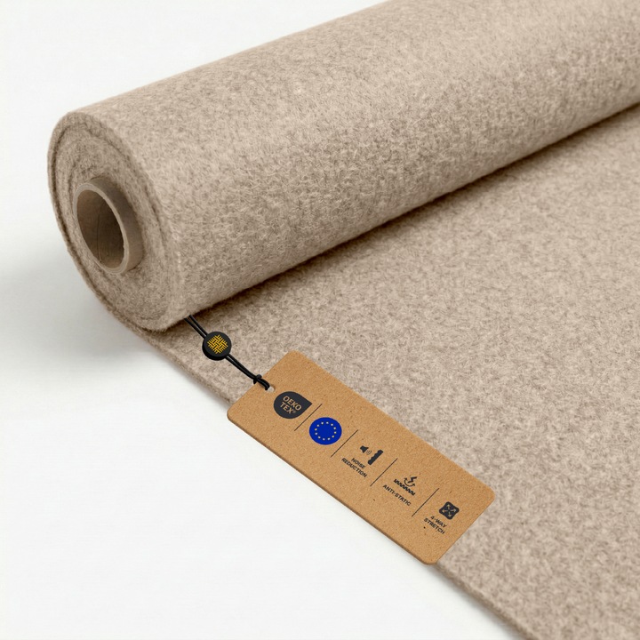 Fetru, Tesatura din pasla moale, LOMIQ, pentru Decoratiunicreative, Auto, Autorulota, Barca, DIY, Culoare Bej, Dimensiune 100 cm x 200 cm