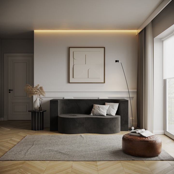 Összecsukható kanapéágy matrac, SPIJZDROWO, Swing 2, 120x200 cm, Fekete, Bársony