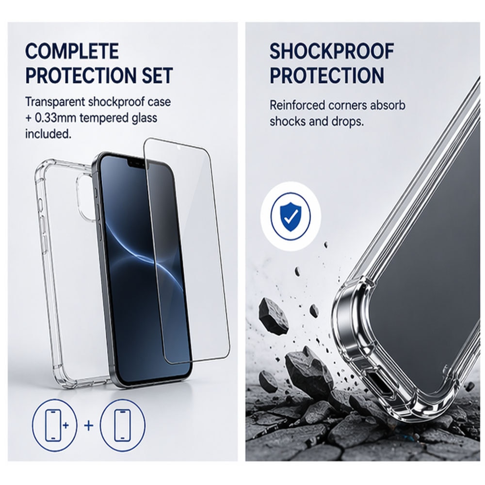 Intelli® Husa silicon + folie sticla, compatibila cu OPPO A6 / A6X / A6S, Anti soc, Transparent