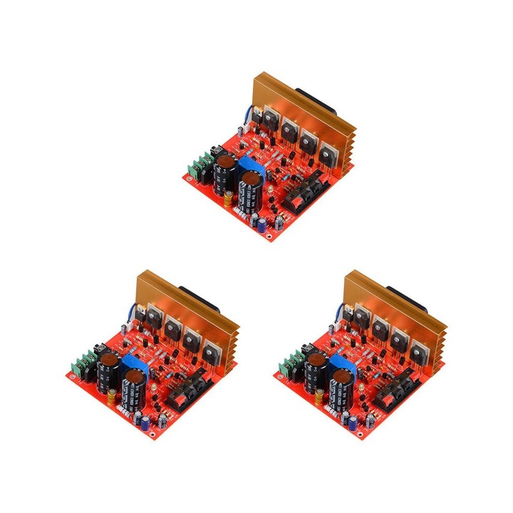 Audio erősítő 3X, 180W + 180W, 2.0 csatornás, piros, 11x12.5x6cm, 3 darabos szett
