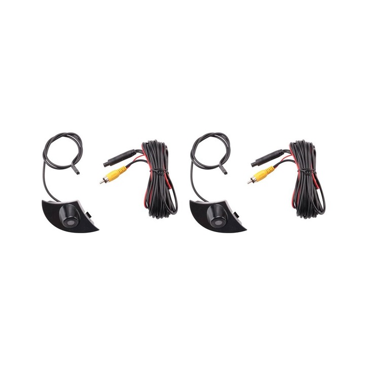 Set 2 camere auto, unghi 170°, rezolutie 520 linii, negru, metal, 12V, IP67, 628x586px