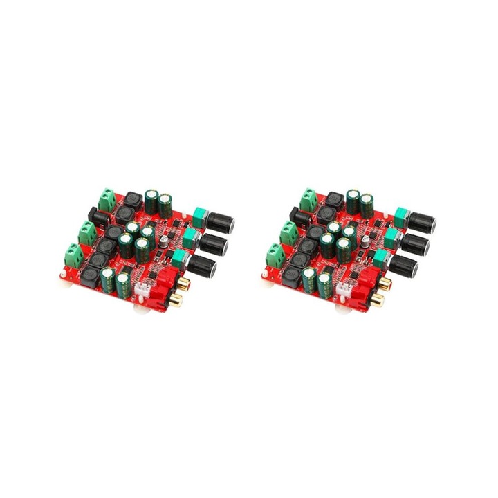 2.1 csatornás teljesítményerősítő panel 30W+30W+60W piros 85x97x25mm 2 db-os készlet