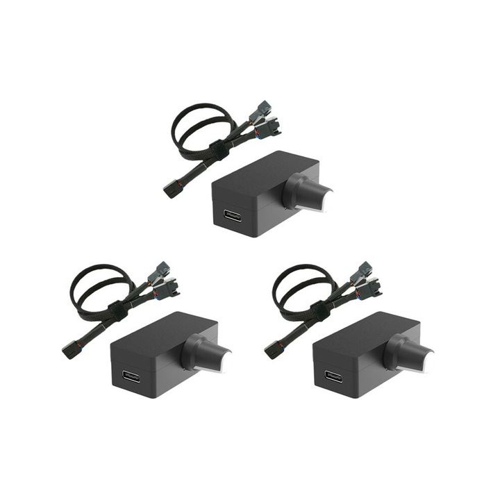 PWM fordulatszám-szabályzó 4-tűs, USB Type-C tápellátás, ventilátorvezérlés, 3 darabos készlet