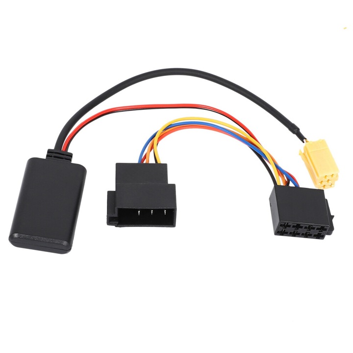 Adaptor AUX auto 6 pini, negru, pentru Punto, compatibil cu mai multe modele