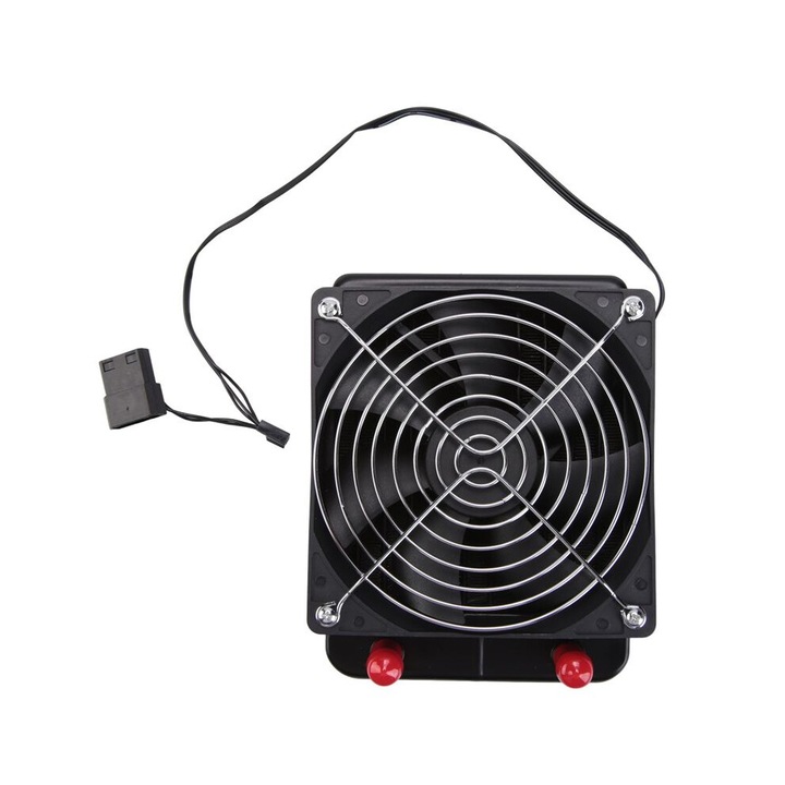 CPU hűtőradiátor 120mm ventilátorral, alumínium, fekete és ezüst, 15,7x12x3,2cm