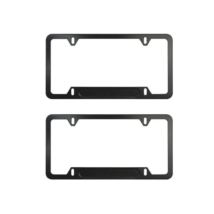 Rendszámtábla tartó, 2 darabos készlet, védőkeret, fém, fekete