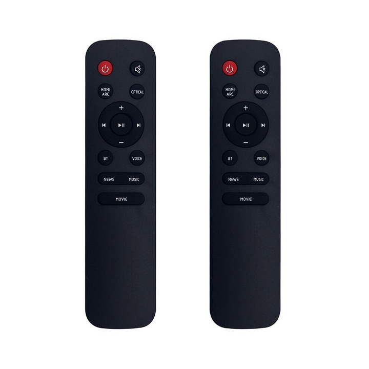 2 db csere távirányító Cinema soundbarhoz, fekete, ABS anyag