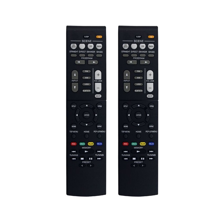 Set 2 telecomenzi RAV561, pentru home theater, negru, alimentare cu 2 baterii AAA