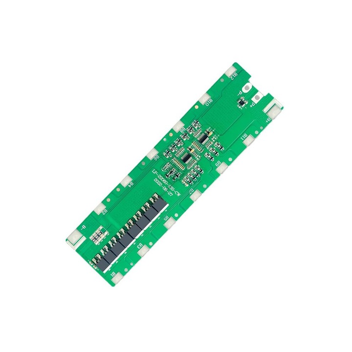 Защитна платка за литиева батерия 48V, 13S, 30A, зелена, размери 220x60mm
