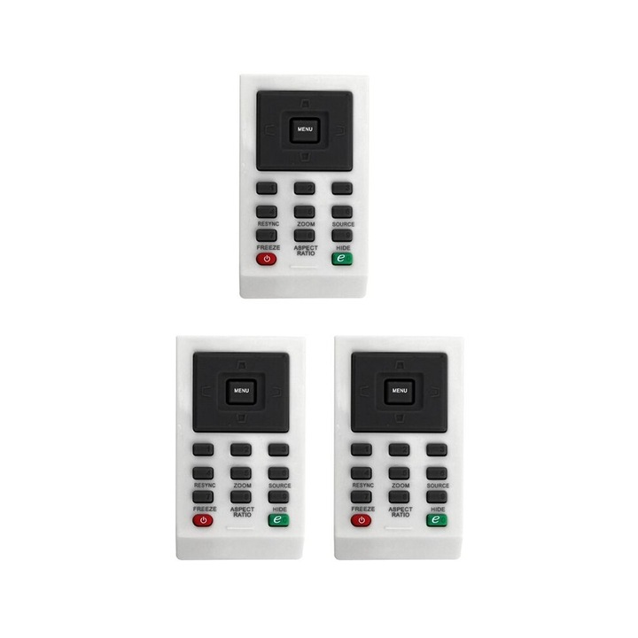 Set 3 telecomenzi de inlocuire pentru videoproiector P1163, alb, plastic