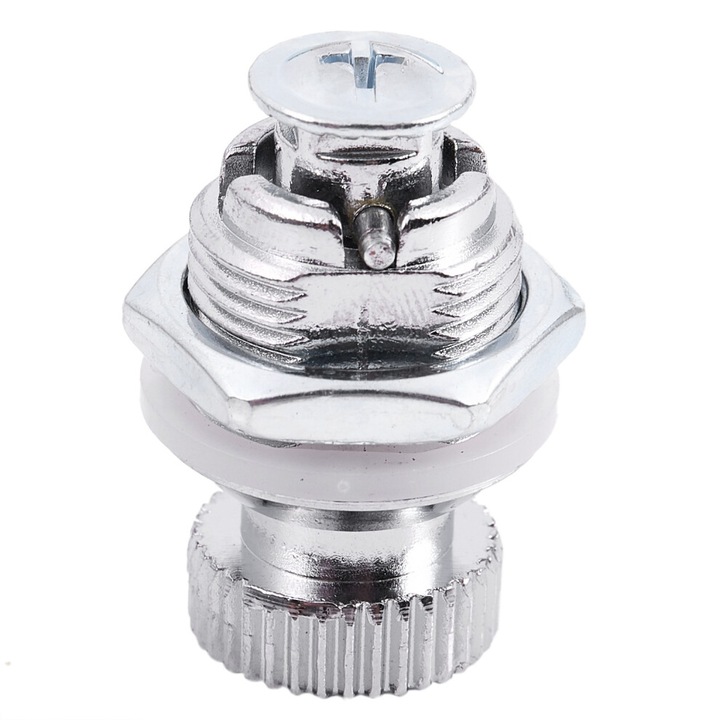 Broasca fara cheie, cu buton rotund, metal, argintie, 4.6x2.5x3.8cm, set 1 buc.
